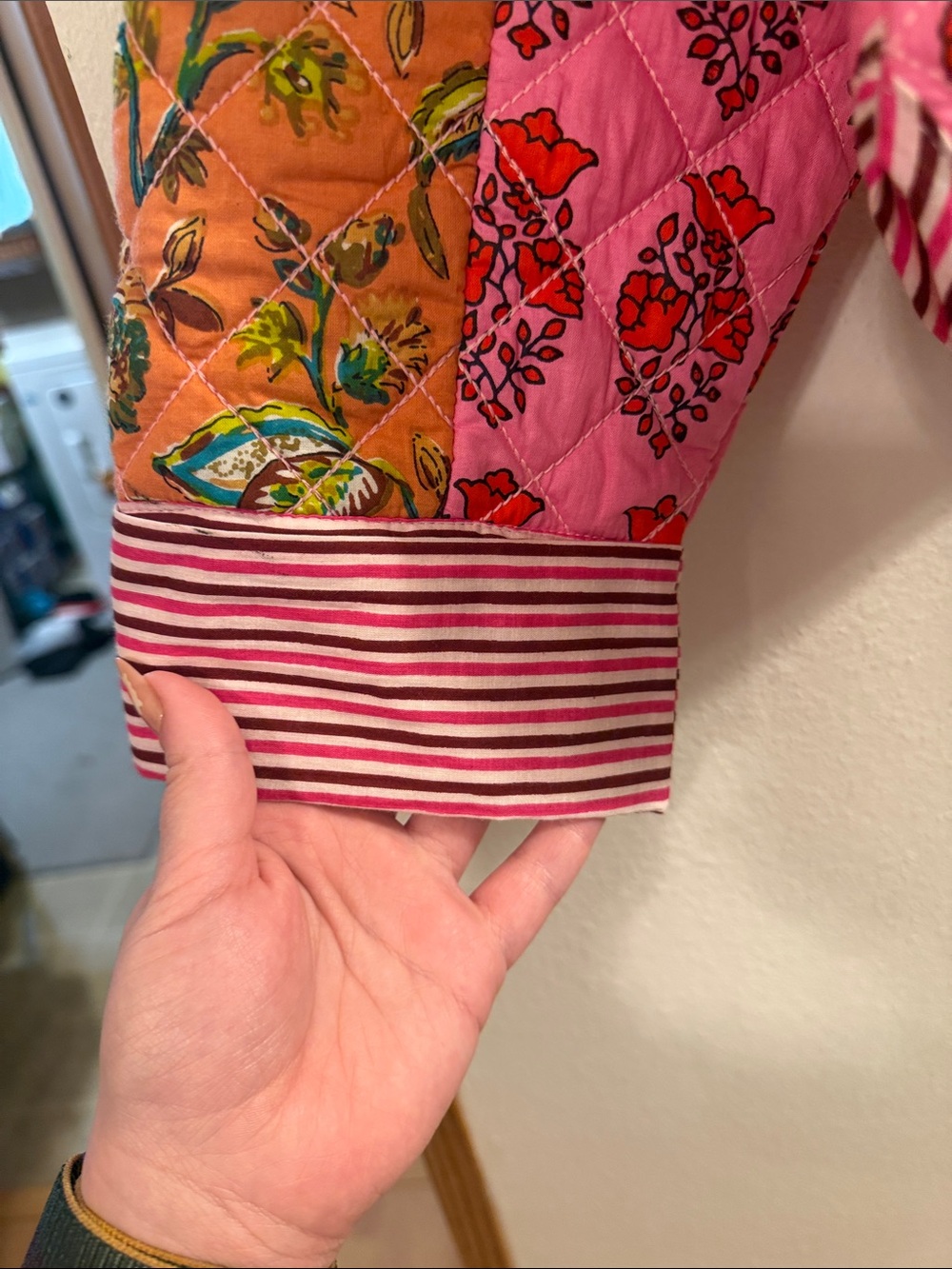 NWTS THML Pink & Orange Quilted Floral Jacket - Picture 7 of 8